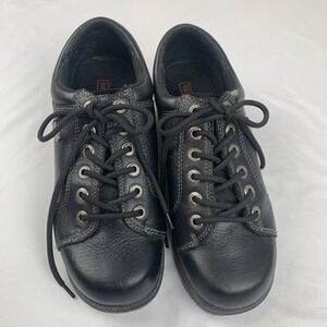 Harley Davidson Women Size 8 Logo Oxford Lace Up Shoes Leather Motorcycle Black